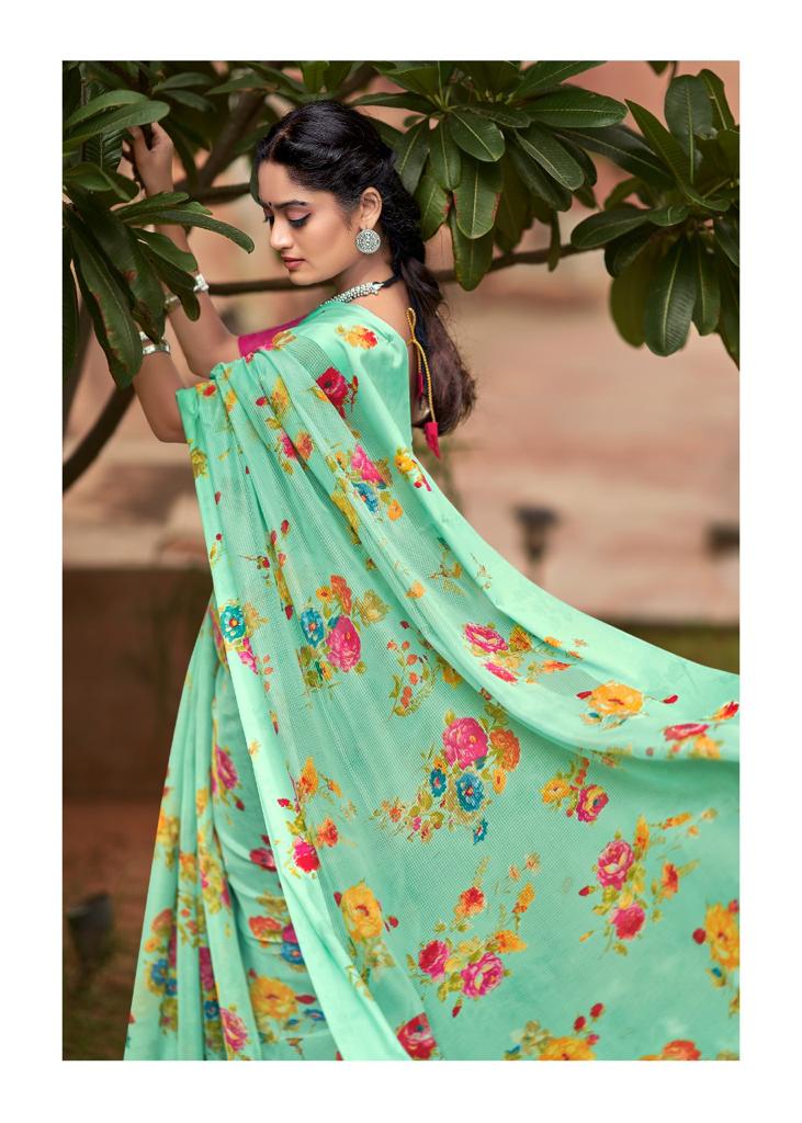 Lt Chitralekha Fancy Ethnic Wear Printed Georgette Designer Saree Collection